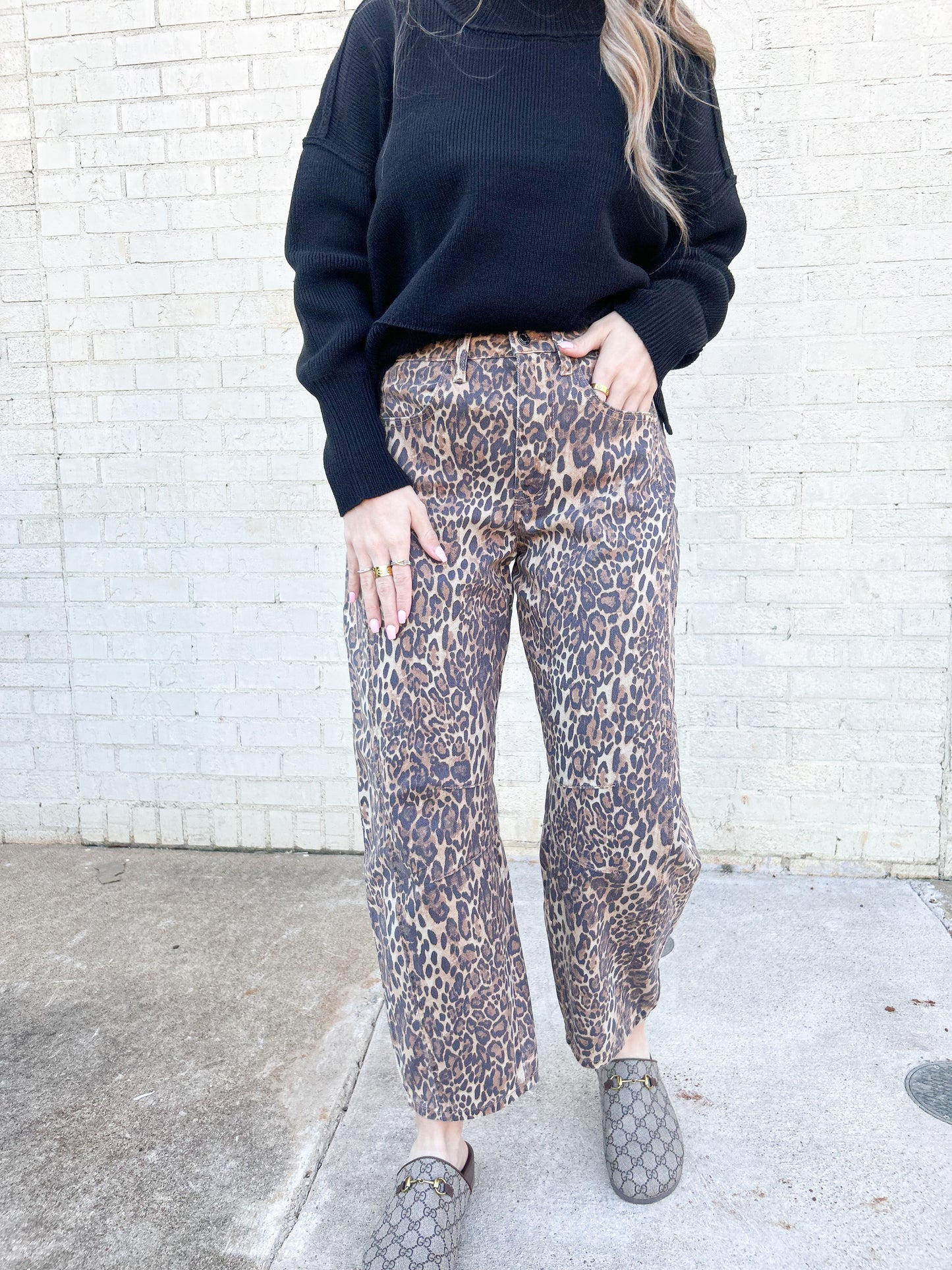 Leopard Barrel Jeans