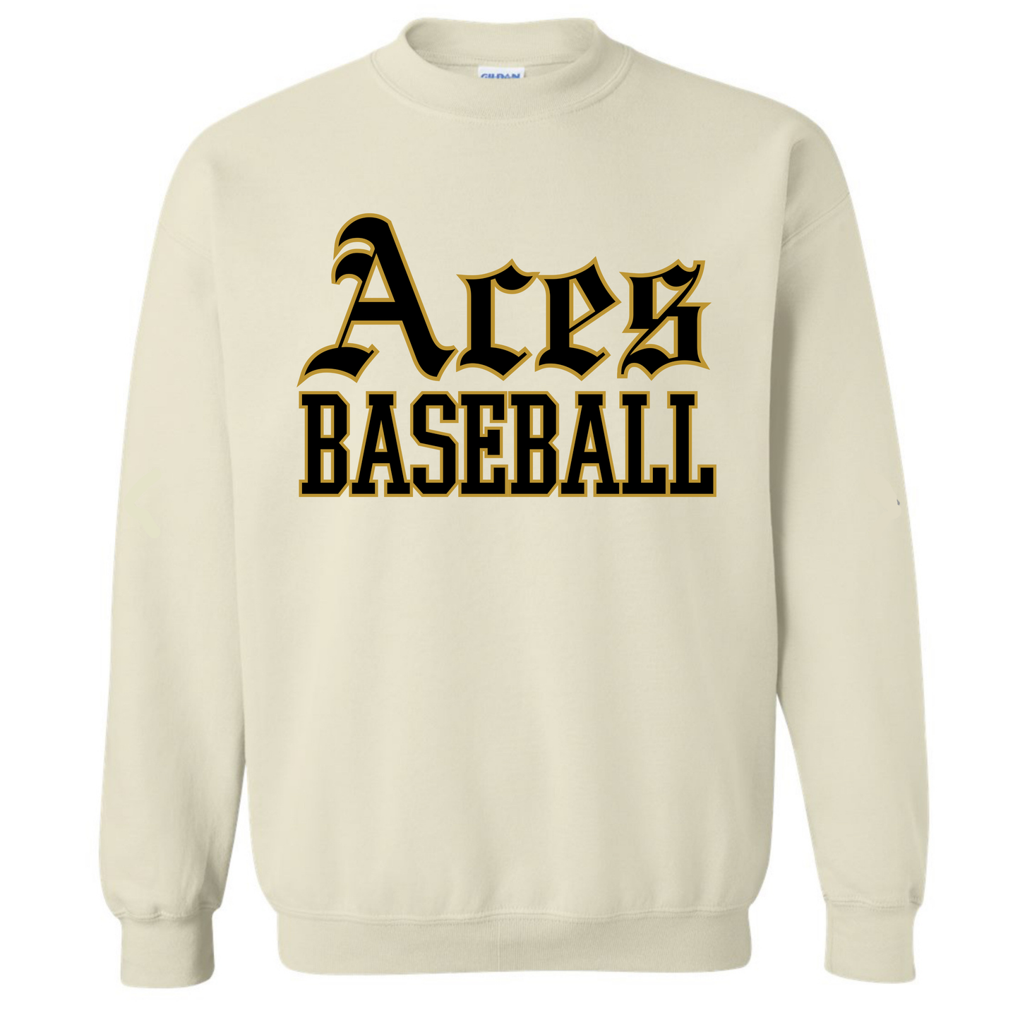 Aces Baseball - Sand Gildan Sweatshirt - WITH PLAYER NAME