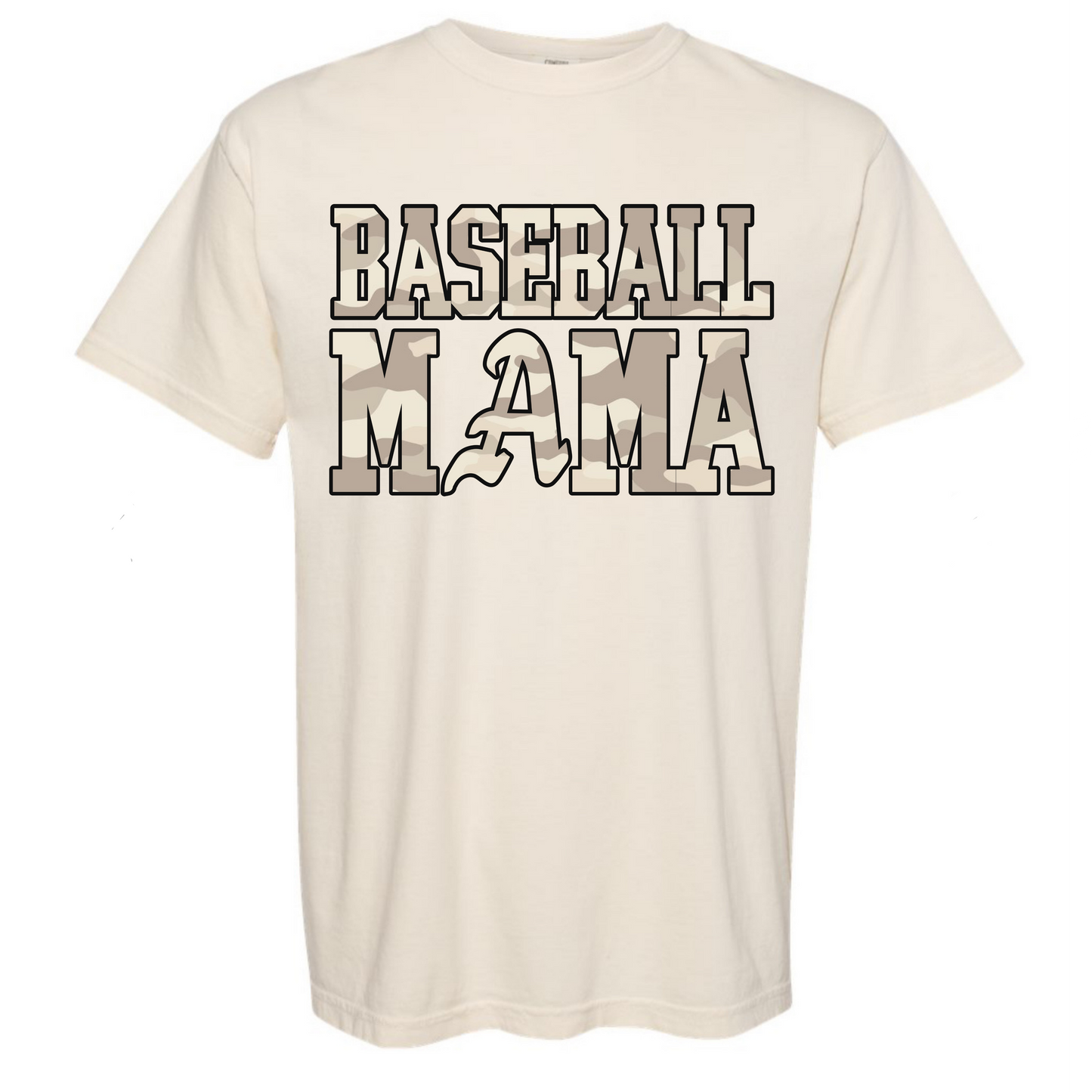 Camo Baseball Mama - Comfort Colors Tshirt - WITH PLAYER NAME