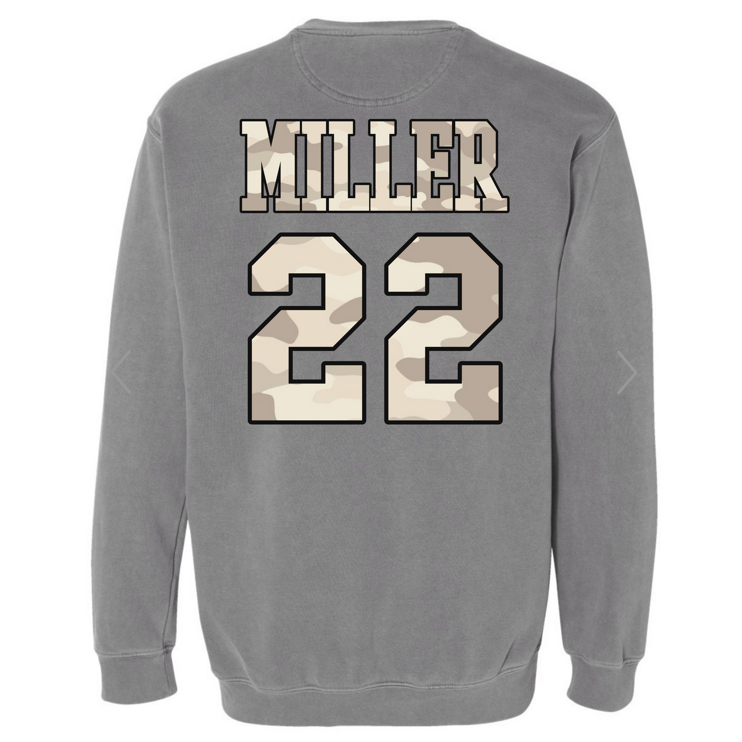 Camo Baseball Mama - Comfort Colors Sweatshirt - Grey - WITH PLAYER NAME