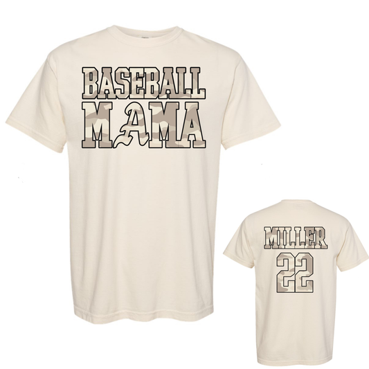 Camo Baseball Mama - Comfort Colors Tshirt