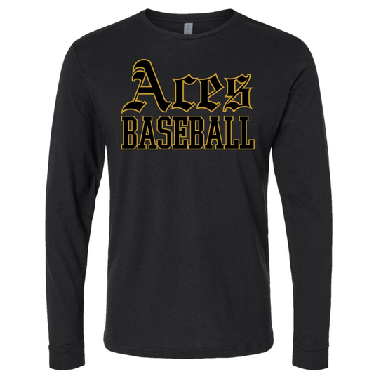 Aces Baseball Long Sleeve Tshirt - WITH PLAYER NAME
